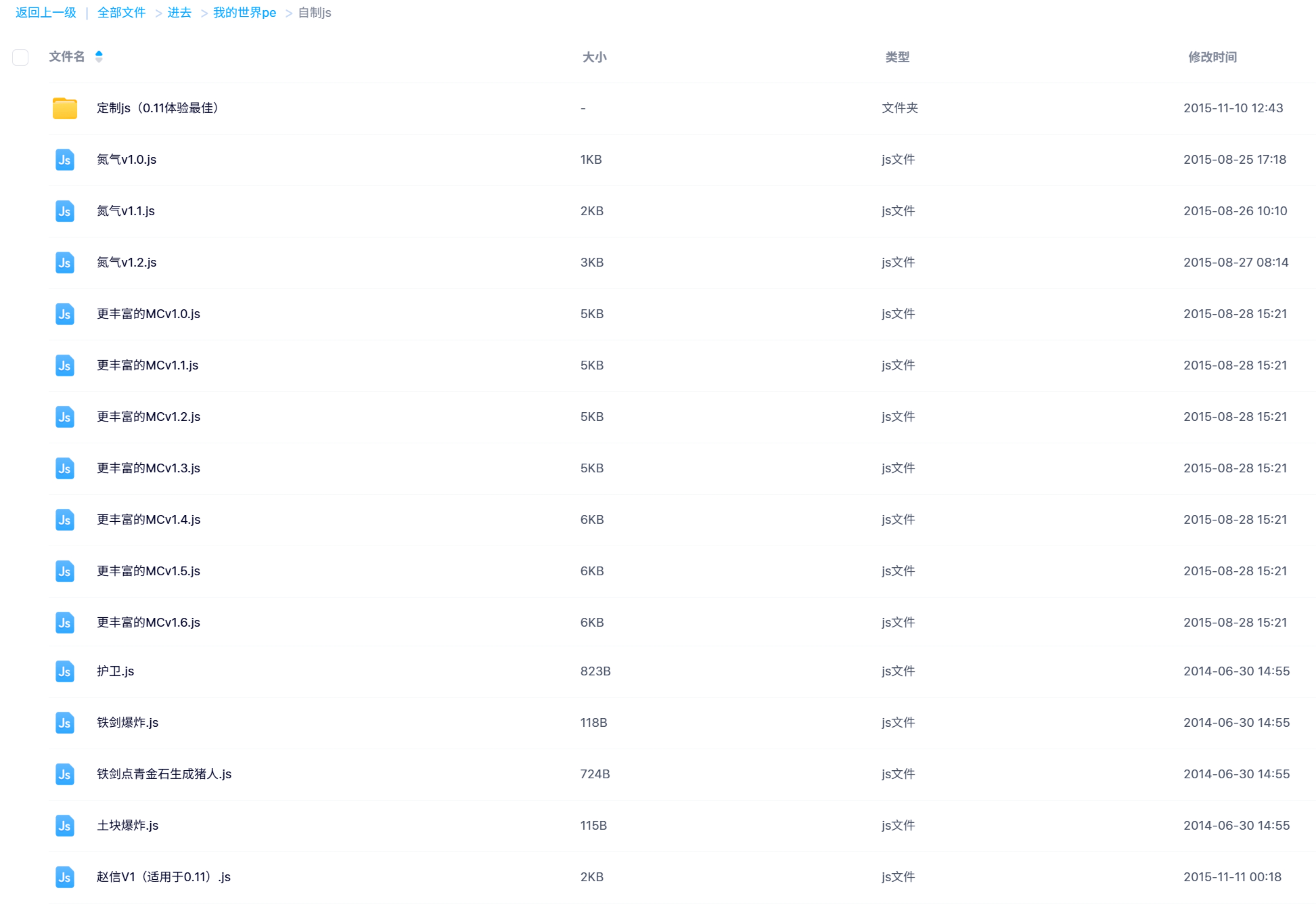 JS文件列表